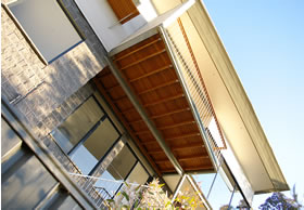 Looking up at a verandah