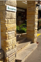 Entrance to the Log Cabin